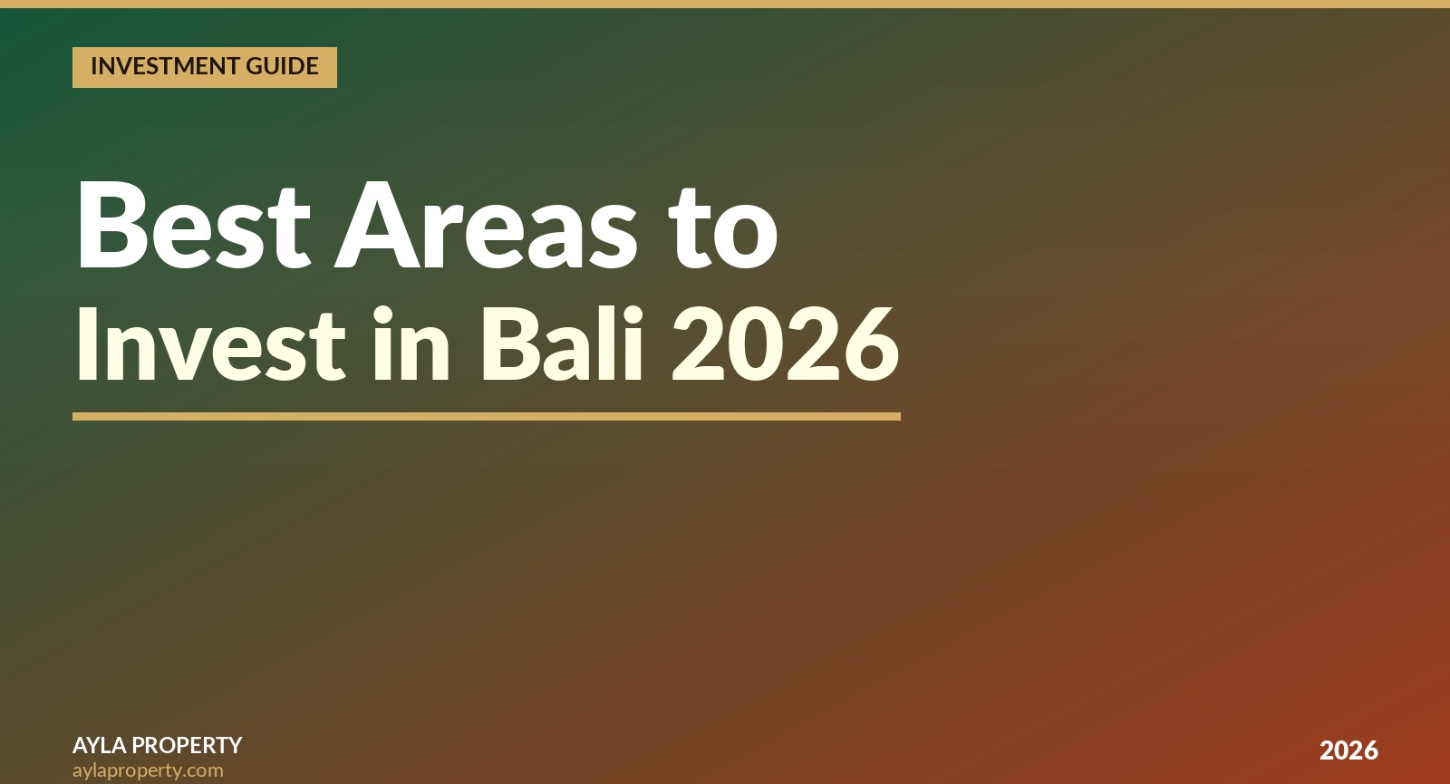 Best Areas to Invest in Bali 2026: Where I'm Actually Telling My Clients to Put Their Money