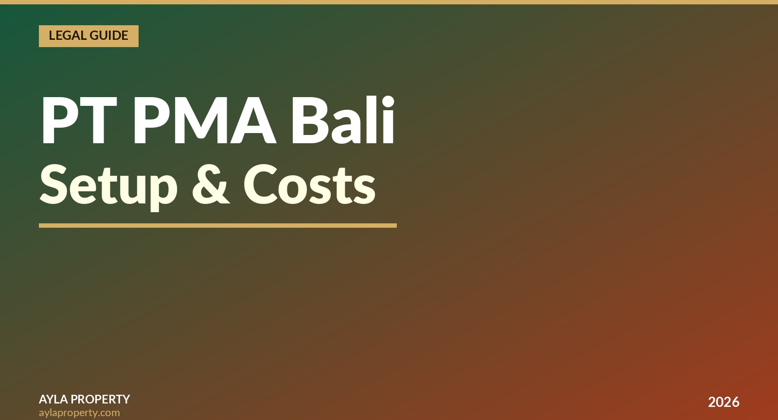PT PMA in Bali: Setup Costs, What It Gets You, and Whether You Actually Need One